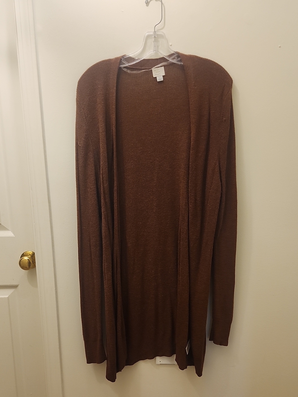 new day Brown Open-Front Womens Cardigan